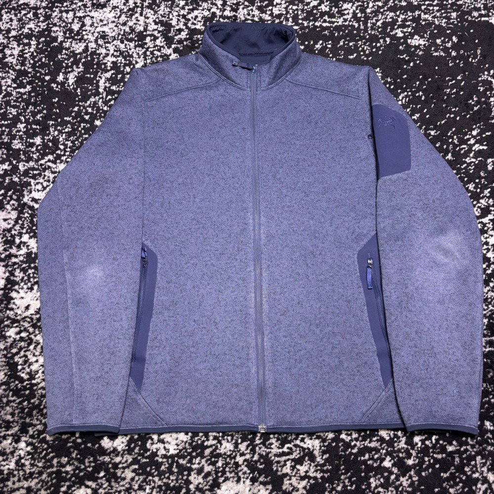 Arcteryx Covert Cardigan Mens Medium Blue Heathered Fleece Full Zip Jacket